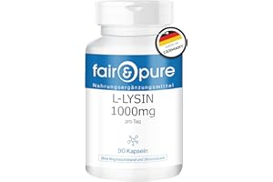 Fair & Pure® - L-Lisina 1000 mg al giorno - Vegan - Aminoacido essenziale - 90 Capsule