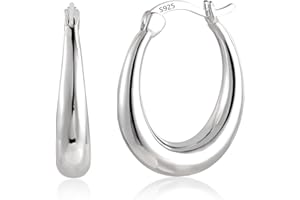 KISSPAT Chunky Gold Silver Hoop Earrings for Women, 14K Gold Large Thick Hoops Hypoallergenic Trendy Lightweight Hoop Earrings Jewelry Gift