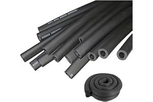 YEANEE EONME Tubo Isolante Termico Schiuma, Tubi dell'Acqua Antigelo Isolato dagli Agenti Atmosferici Tubature dell'Acqua Nero, Guaina Isolante per in Esterni, Bagno, Scaldacqua Solare, 9/15/20mm Ispessito