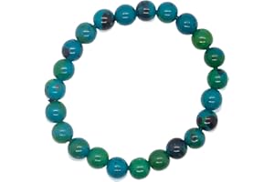H&H Armband Naturstein Edelstein Perlenarmband Heilstein Powerarmband Kugel Perlen 8 mm