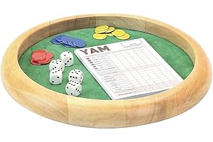 Jeujura bois-Yam-421 : Piste Bois avec 5 dés, 21 jetons et 1 Bloc de Yam-l'arbre à Jouer-Jeu de Société-Âge Minimum : 3 Ans, 66470