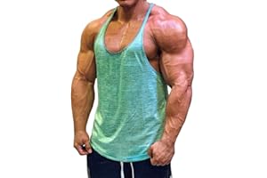 Muscle Cmdr Men's Bodybuilding Stringer Tank Tops Y-Back Gym Fitness Workout Training Running T-Shirts Athletic Quick Dry Top 1 or 3 Pack