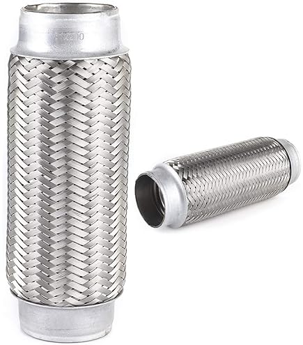 Tubo Flessibile Di Scarico Auto 42mm - Connettore In Acciaio Inox Con Fascette Per Marmitta