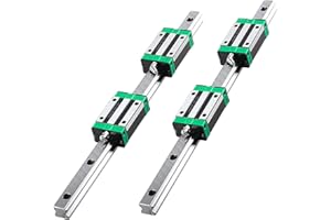 CNCMANS HGR20 Linear Rail Guide Set 2Pcs HGR20-700mm Linear Rails and 4Pcs HGH20CA Sliding Block Bearing Block, Anti Rust and High Precision CNC Parts for Automated machines (27.55inch)