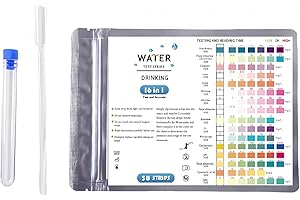 Foeska 50 sztuk testerów wody pitnej 16 w 1 do pasków testowych wartości pH, pasków testowych wody pitnej, pomiaru twardości wody, testerów wody basenowej, pasków testowych do wolnego metalu.