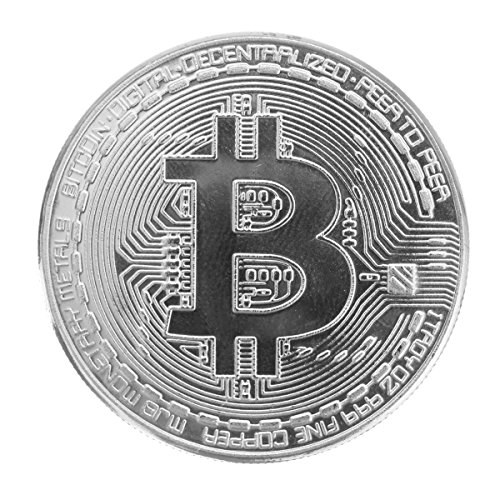 Preisvergleich Produktbild Bitcoin Münze, 2 versilbert BTC Medaille, Art Collection Medaille