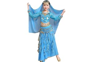 GUIRAN Kinder Mädchens Damen Bauchtänzerin Indische Langarm Top Rock Tanzkleid Kostüme