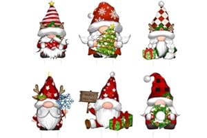 KHIRONHIVE Lot de panneaux de nains de Noël avec piquets pour décoration de jardin et pelouse, décorations festives en plastique ondulé pour terrasse, visibles de loin et résistants aux intempéries
