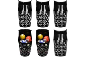 PolyMath 6pcs Pool Table Pockets, Plastic Web Billiard Baskets, Black Snooker Net Bag fits Standard 7/8/9 Foot Table (Set of 6)