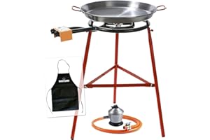 GARCIMA-COMGAS-KABRA Garcima Bricolemar Set poêle à pain 40 cm avec support renforcé et régulateur et tuyau à gaz Kabra (tablier gratuit) 42 cm