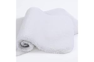 VANZAVANZU Alfombra de Baño 2 Piezas Antideslizante Alfombrilla de Baño Espesa Absorbente Alfombra de Ducha Ultra Suave Alfombrillas para Baño Mullido Microfibra - 40 x 60cm (Blanco)