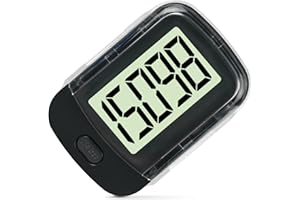 Flintronic Contapassi 3D per Camminare, contapasso Sportivo Portatile con Clip e Cordino, Fitness Uomo/Donna/Anziani/Bambini, Nero