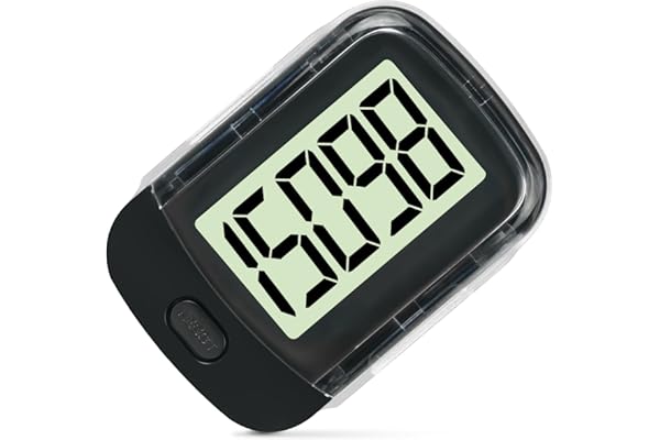 Flintronic Podomètre 3D pour la Marche, Compteur de Pas 3D précis, Podomètre Numérique Portable, Grand écran Podomètre Numérique avec Affichage du Temps et rétroéclairage LED