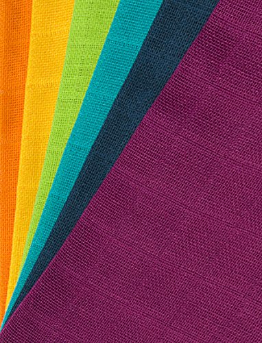 divata Mini-Mulltücher/Mullwaschlappen 6er Set Rainbow ca.38×38 - 3