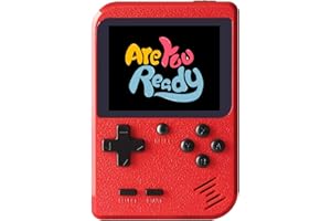 SCFRF Kid Handheld Game Console with 400 Classic Retro Games, 1020mAh Rechargeable Battery, Portable Haneheld Video Games Player for Boy Girl, Christmas Birthday Gift Present for Kid Adult (Red)