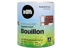Dr. Coy's Organic Beef Bouillon Powder - 125g - Gluten Free Beef Broth for Soups, Beef Stock and Beef Sauces - Rich in Organic Vegetables - Ideal for Cooking & Seasoning