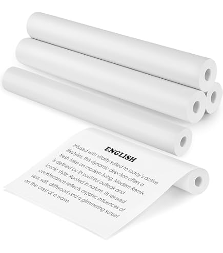 Papier Thermique A4 ByteCintia - Lot De 4 Rouleaux (210mm, 200 Feuilles) - Biodégradable