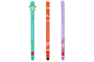 Sbyhbhyds 3er Stifte Edition Löschbares,Stifte mit Radierbarer Tinte Türkis,Gel Eraser Pens,Süße Löschbare Gelstifte Clownfisch Meeresschildkröte Radierbare Stifte für Freunde (A, One Size)