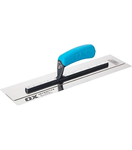 OX Tools Pro Semi-Flex Plastic Trowel 18 Inch / 455mm | Finishing Trowel With Removable Blade & Soft Grip Handle