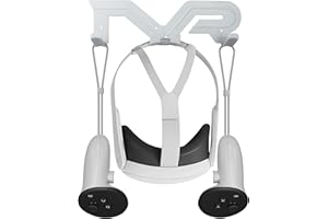 ORZERO NEWZEROL Support de Casque Mural et Station de Montage de Contrôleur Compatibles pour Quest 3/Quest 2/Quest/Rift S/Valve Index/HTC Vive/PS VR2 Support de Casque et De Contrôleurs Accessoires VR-Blanc