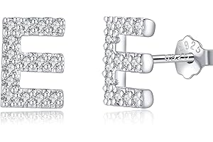 TIZU Orecchini con Lettere in Argento 925 Alberino Orecchini Anallergici per Donna Bambina Ragazza Orecchini Piccoli Iniziali con Zirconi Cubici Idee Regalo per Lei