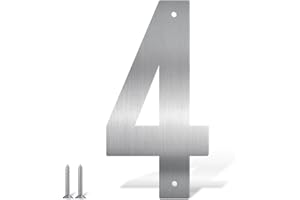 USENUMBER Hausnummern, Türnummern und Buchstaben, 12,7 cm, Edelstahl, moderne Hausnummern, Briefkastennummern und Hausnummern für draußen, Adressnummern für Haus, Wohnung (4)