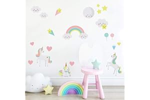 My Nametags® Adesivi Murali Unicorno | Decalcomanie da Parete Rimovibili e Riposizionabili | Decorazioni da Muro per Bambini, Camera da Letto, Cameretta