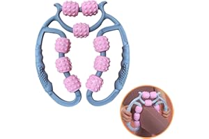 HUTVD 9 Roues Rouleau de Massage, Rouleau de Massage Musculaire pour les Jambes le Dos et les Bras, Rouleau de Massage Sport pour Relâcher les Tensions Musculaires