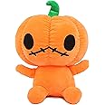 Sricam Halloween Pumpkin Plush Toy, Orange Halloween Stuffed Pumpkin Fluffy Plush Toy Cute Festive Pumpkin Cushion Soft Toy for Halloween Decorations Add a Festive Atmosphere