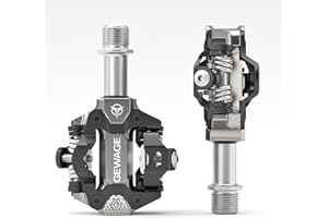 GEWAGE Pedali Klick MTB SPD – Fresati CNC in alluminio, sistema SPD doppia faccia, tensione di sgancio regolabile, compatibili con sistemi SPD, filettatura 9/16", leggeri (365g), ideali per