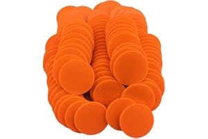 Smartdealspro Mini contatori di apprendimento in plastica opaca, gettoni per giochi di fiches da poker, con scatola portaoggetti, arancione rosso, 40 mm