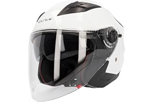 Curve Casco Jet para Moto, Mercury, Material Resina ABS termoplástica, Sistema de ventilación, Visor Solar Ahumado, Cierre micrométrico, Adultos, Hombre y Mujer, ECE 22.06