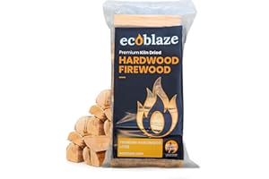 Ecoblaze Kiln Dried Firewood Logs 8.5kg Bag, Fire Logs, Firewood, Kindling Wood, Fire Pits & Pizza Oven Wood - High Heat Log For BBQ, Hardwood Woods for Wooden Burner - Eco-Friendly and Sustainable