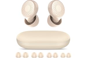 IKG Tapones Oídos Ruido Dormir, 45dB Tapones Cancelacion de Ruido, Cómodos y Ergonómicos, Lavables y Reutilizables, 4 Tamaños de Earplugs, para Dormir/Concentrarse, beige