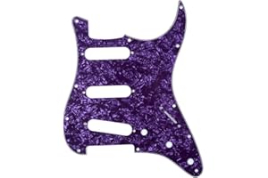Musiclily 11 Trous SSS ST Pickguard Guitare Plaque de Protection pour Guitare électrique Fender USA/Mexique Strat Standard Style Moderne, 4 plis Perle Violet