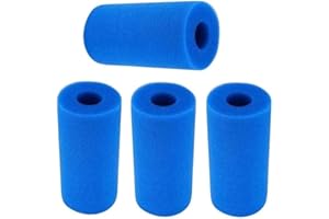 KAHEIGN 4Pcs Swimming Pool Filter, Reusable Washable Foam Hot Tub Filter Cartridge Sponge for Intex Type A (Blue)