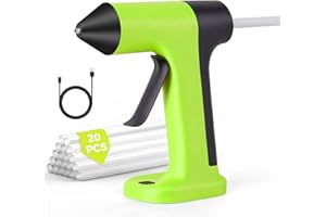 Vankarr Heißklebepistole Akku mit 20 Klebestiften 7mm Mini Heißklebepistole Kabellos Klebepistole Schnell Aufheizend und Anti-Tropf-Düse Kinder Klebepistole zum Basteln