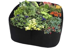 Blanketswarm Maceta de tela elevada para jardín, rectangular, transpirable, para cultivar plantas, maceta de flores, vegetales, cama elevada, 60 cm de largo x 60 cm de ancho.