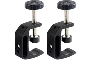 BEFUN Morsetto universale C, piccolo morsetto di tipo C, morsetto a vite da tavolo, morsetti in metallo in lega di alluminio, mini morsetto a vite per fai da te, lavorazione del legno, falegnameria, 2 pezzi