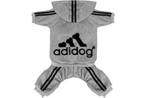 YOND Kleidung Französische Bulldogge Welpenkostüm, Overall, Chihuahua, Mops, Kleidung für kleine und mittelgroße Hunde, Welpen, Hoodies-Grau, Größe S