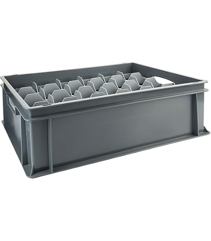 Contacto Einsatz für 40 Gläser, oben, Kunststoff, geeignet für 60 x 40 cm Transportboxen, max. Glasdurchmesser 6,5 cm