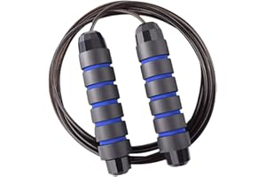 ONEGlobal Premium Skipping Rope for Adults & Kids | Steel Reinforced, Adjustable, Tangle-Free Jump Rope w/High-Speed Bearing & Non-Slip Foam Handle for Workouts, Boxing, Exercises | Ø3.3x300cm