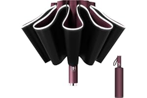Poligono Parasol Odporny na Burzę, Duży Parasol Kieszonkowy, dla Mężczyzn i Kobiet, Odwrócony Parasol 10 żeber, Automatyczne Otwieranie i Zamykanie, Kompaktowy, średnica 105 cm