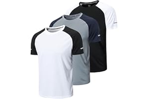 frueo 3 Piezas Camisetas Manga Corta Hombre Camiseta Deporte Hombre de Secado Rápido Ropa Gimnasio Camiseta Running Hombre
