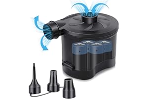 OBEST Electric Air Pump,Battery Powered Portable USB Mini Electric Air Pumps, Air Pumps for Inflatables, Camping Fast Inflator and Deflate, 3 Inflator Nozzles for Mattress/Pool