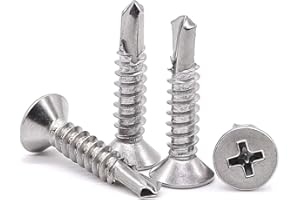 VVHFXD 160 sztuk 4,2 x 13 mm blachy, wkręty samogwintujące, 410 wkrętów blachowych ze stali nierdzewnej, wysoka wytrzymałość, łeb wpuszczany Phillips, płaski, samowiercące