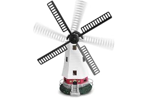 EJOYOUS Molino de Viento LEd Solar, Molinos de Viento de decoración Solar Iluminación de Molino de Viento Giratorio, para Césped Jardín Terraza decoración de Exteriore