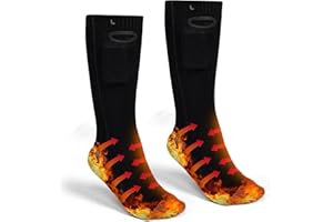 CAIQIXUAN Electric Heated Socks for Men Women Rechargeable Heated Socks with 3 Heat Settings Foot Warmer Thermal Socks Winter, Skiing, Hunting, Camping, Hiking, Fishing, Cycling, Outdoor Work