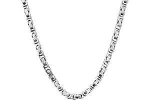 JENCVNL Silber Königskette für Herren, 4/5/6/7/8mm Edelstahl Königskette Halskette Wikinger Kette Hip Hop Halskette Punk Männer Jungen, Länge 51/56/61/66cm