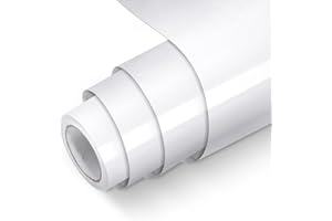 BOSADA Flash Point White Vinyl Wrap,Sticky Back Wallpaper Roll,Peel and Stick Wallpaper,Self Adhesive Removable Wallpaper,Sticky Back Plastic for Wall Shelf Liner Table Door Living Room(40x300CM)